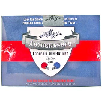 2012 Leaf Autographed Mini Helmet Football Hobby Box