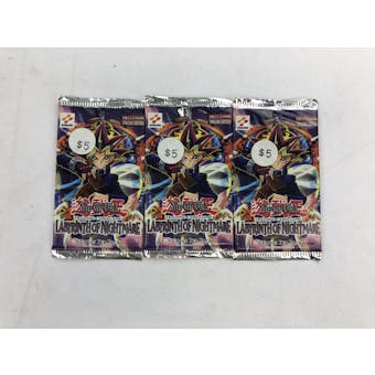 Yu-Gi-Oh Labyrinth of Nightmare 3x Booster Pack LOT - Hole punched