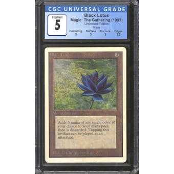 Magic the Gathering Unlimited Black Lotus CGC 5 MODERATE PLAY PLUS (MP+ No Crease)