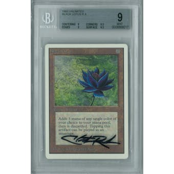 Magic the Gathering Unlimited Single Black Lotus BGS 9.0 (9, 9.5, 9, 8.5) Artist signed on the case!