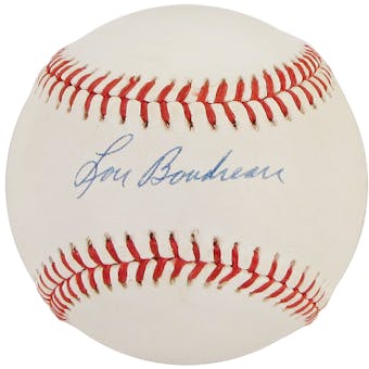 Lou Boudreau Autographed Cleveland Indians Official MLB Baseball (PSA)