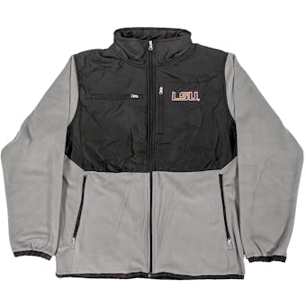 LSU Tigers Genuine Stuff Grey Full Zip Polar Fleece Jacket (Adult XXL)