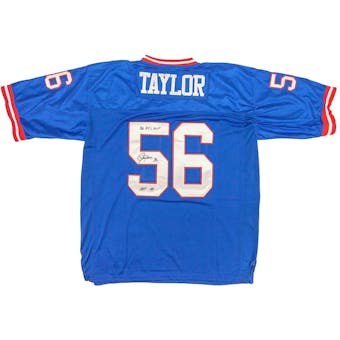 Lawrence Taylor Autographed New York Giants Blue Football Jersey (JSA)