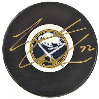Luke Adam Autographed Buffalo Sabres Hockey Puck