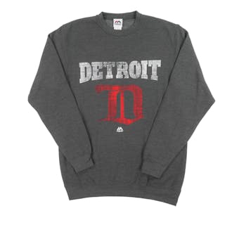 Detroit Red Wings Majestic Gray All About Team Dual Blend Crew Neck Fleece (Adult M)