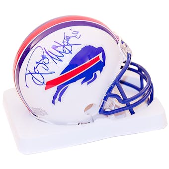 Reggie McKenzie Autographed Buffalo Bills Throwback 76-83 Mini Helmet