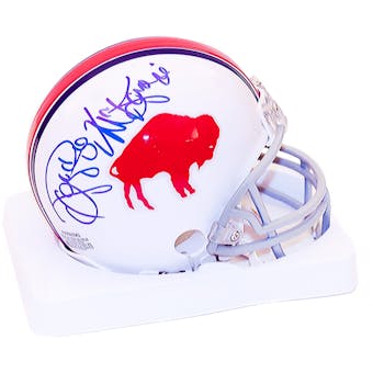 Reggie McKenzie Autographed Buffalo Bills Throwback 65-73 Mini Helmet