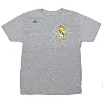 Real Madrid FC Adidas Gray Euro Soccer Tri-blend T-Shirt (Adult XL)