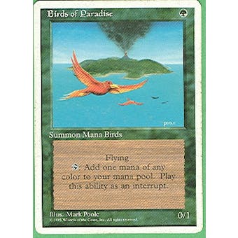 Magic the Gathering 4th Edition Single Birds of Paradise - MODERATE PLAY (MP)