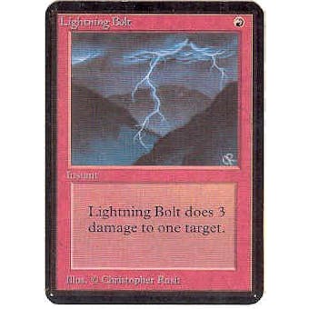 Magic the Gathering Alpha Single Lightning Bolt - SLIGHT PLAY / MODERATE PLAY (SP/MP)