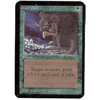 Magic the Gathering Alpha Single Giant Growth - MODERATE PLAY (MP)