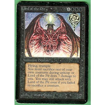 Magic the Gathering Alpha Single Lord of the Pit - MODERATE PLAY (MP)