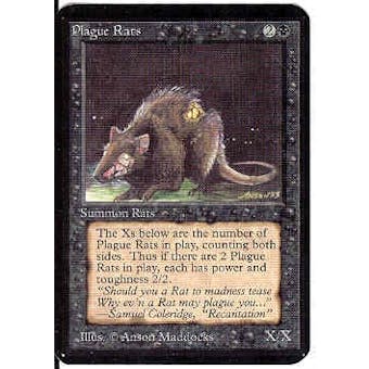 Magic the Gathering Alpha Single Plague Rats - SLIGHT PLAY (SP)