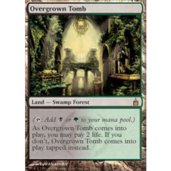 Magic the Gathering Ravnica Single Overgrown Tomb - MODERATE PLAY (MP)