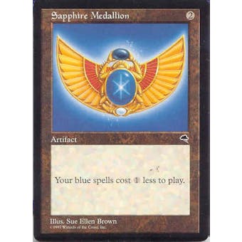 Magic the Gathering Tempest Single Sapphire Medallion - MODERATE PLAY (MP)