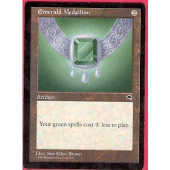 Magic the Gathering Tempest Single Emerald Medallion - SLIGHT PLAY (SP)