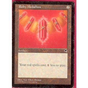Magic the Gathering Tempest Single Ruby Medallion - MODERATE PLAY (MP)