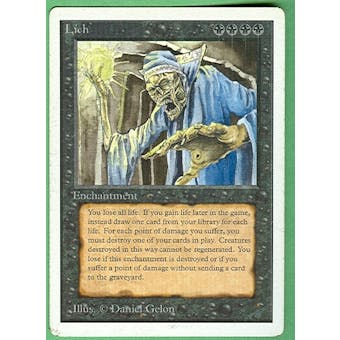 Magic the Gathering Unlimited Single Lich - MODERATE PLAY (MP)