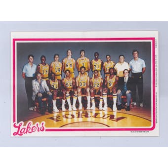 1980/81 Topps Basketball Los Angeles Lakers Pin-Up #8 (Magic Johnson Rookie!)
