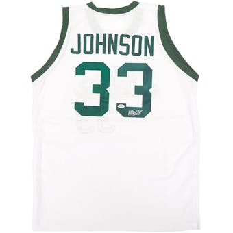 Magic Johnson Autographed Michigan State Spartans White Basketball Jersey (PSA)