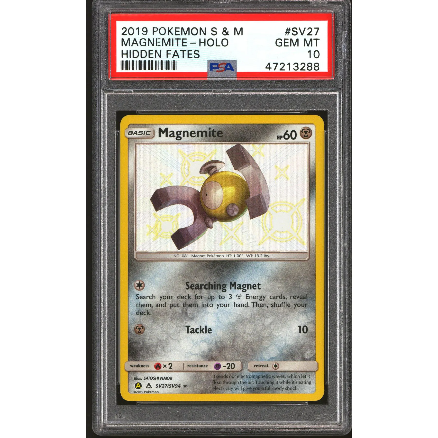 Pokemon Hidden Fates Shiny Vault Magnemite SV27/SV94 PSA 10 GEM MINT | DA Card World Pokemon Hidden Fates Shiny Vault Magnemite SV27/SV94 PSA 10 GEM MINT | DA Card World