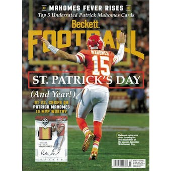 2019 Beckett Football Monthly Price Guide (#338 March) (Patrick Mahomes)