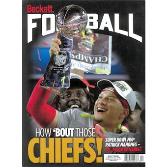 2020 Beckett Football Monthly Price Guide (#351 April) (Mahomes Super Bowl MVP)