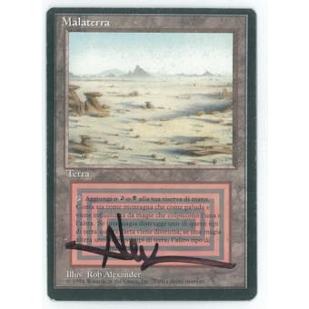 Magic the Gathering 3rd Edition (Revised) FBB ITALIAN Single Badlands Artist Signed - MODERATE PLAY (MP)