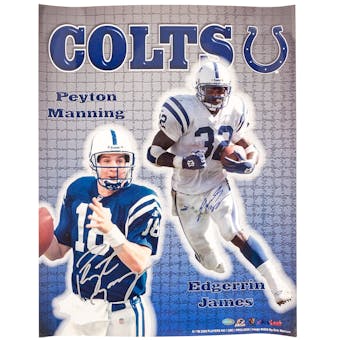Peyton Manning & Edgerrin James Autographed Indianapolis Colts 16x20 Photo (Mounted Mem)