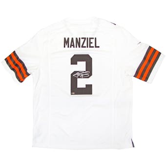 Johnny Manziel Autographed Cleveland Browns White Nike Jersey (Panini Authentics)