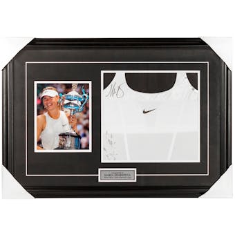 Maria Sharapova Autographed Game Worn Framed Nike Tennis Shirt (Tennis Canada)