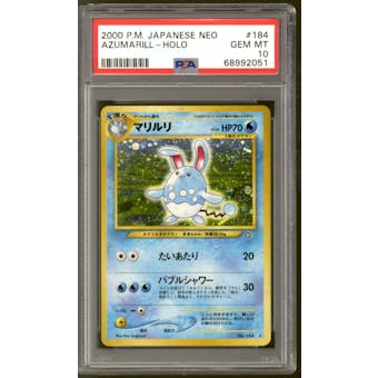 Pokemon Neo Genesis Japanese Azumarill 184 PSA 10 GEM MINT