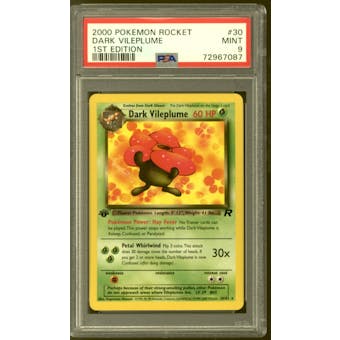 Pokemon Team Rocket 1st Edition Dark Vileplume 30/82 PSA 9