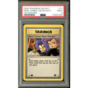 Pokemon Team Rocket 1st Edition Here Comes Team Rocket! 71/82 PSA 9