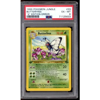 Pokemon Jungle "d" Edition Error Butterfree 33/64 PSA 6