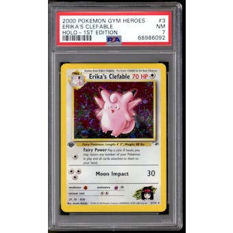 Pokemon Gym Heroes 1st Edition Erika's Clefable 3/132 PSA 7