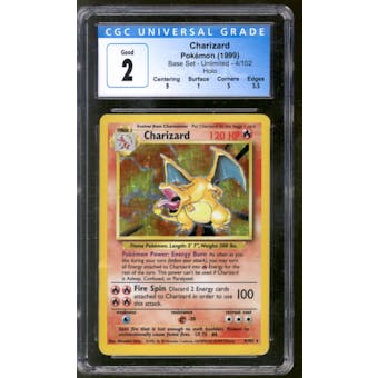 Pokemon Base Set Unlimited Charizard 4/102 CGC 2