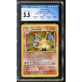 Pokemon Base Set Unlimited Charizard 4/102 CGC 3.5 (4 Edges)