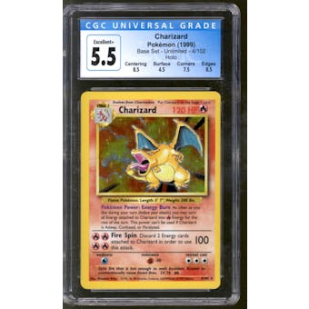 Pokemon Base Set Unlimited Charizard 4/102 CGC 5.5 *024
