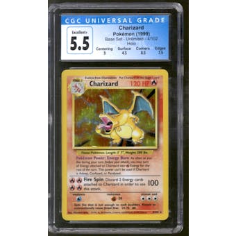 Pokemon Base Set Unlimited Charizard 4/102 CGC 5.5 *059