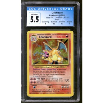 Pokemon Base Set Unlimited Charizard 4/102 CGC 5.5 *010