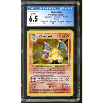 Pokemon Base Set Unlimited Charizard 4/102 CGC 6.5 *074