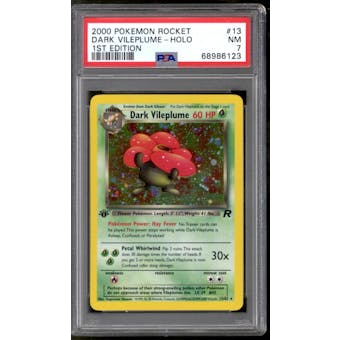 Pokemon Team Rocket 1st Edition Dark Vileplume 13/82 PSA 7