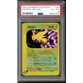 Pokemon Aquapolis Reverse Foil Zapdos 44/147 PSA 6