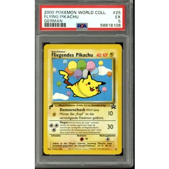 Pokemon World Collection German Black Star Promo Fliegendes Pikachu 25 PSA 5