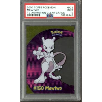 Pokemon Topps TV Animation Clear Cards Mewtwo PC5/PC10 PSA 9