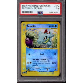 Pokemon Expedition Reverse Holo Foil Totodile 134/165 PSA 7