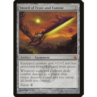 Magic the Gathering Mirrodin Besieged FOIL Sword of Feast and Famine LIGHTLY PLAYED (LP)