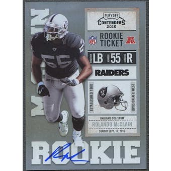 2010 Playoff Contenders #230A Rolando McClain /378 Running Rookie Autograph