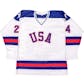 Rob McClanahan Autographed Team USA Miracle On Ice Stat Jersey (JSA)